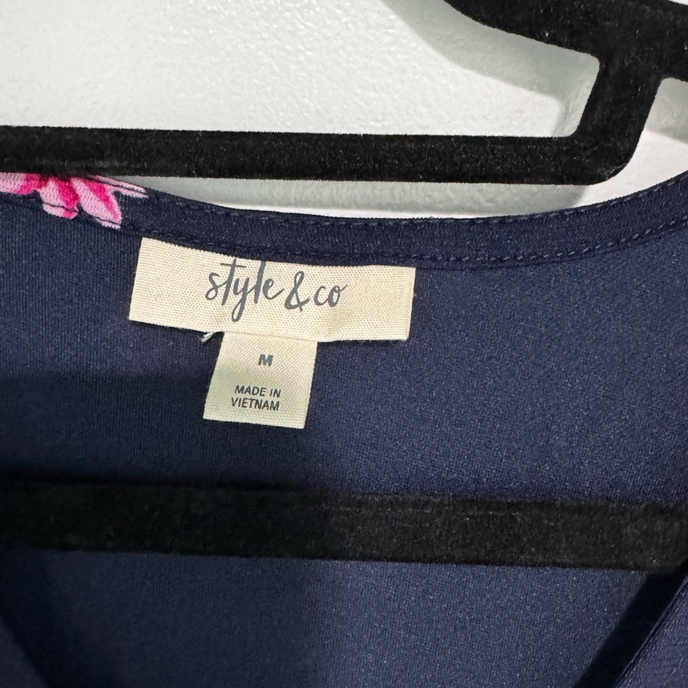Style & Co. Navy and Pink Floral Maxi Dress - Picture 9 of 9